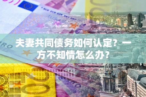 武汉夫妻共同债务如何认定？一方不知情怎么办？