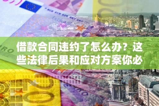 武汉借款合同违约了怎么办？这些法律后果和应对方案你必须知道