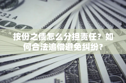 武汉按份之债怎么分担责任？如何合法追偿避免纠纷？